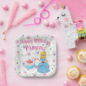 Gefeliciteerd prinses papieren bordje (Feest)