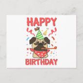 Gefeliciteerd Pug Bulldog Briefkaart (Voorkant)