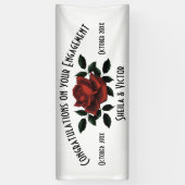 Gefeliciteerd, Red Rose Verloving Spandoek (Verticaal)