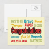 Gefeliciteerd Retro-kleuren Briefkaart (Voorkant / Achterkant)