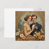 Gefeliciteerd Retro Liefde paar Feestdagenkaart (Voorkant / Achterkant)