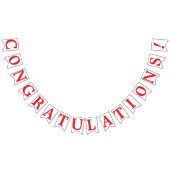 Gefeliciteerd, rode tekst op wit vlaggetjes (Alle)