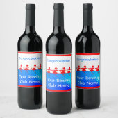 Gefeliciteerd Roeiclub Team Wijn Etiket (Flessen)