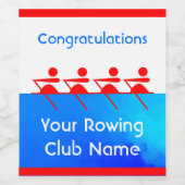 Gefeliciteerd Roeiclub Team Wijn Etiket (Enkel label)