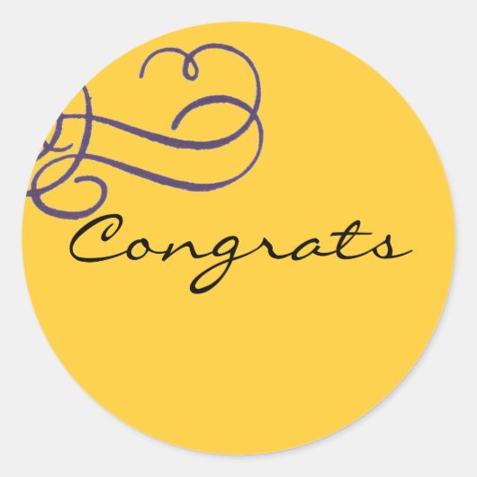 Gefeliciteerd Ronde Sticker (Voorkant)