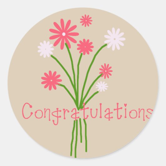 Gefeliciteerd Ronde Sticker (Voorkant)