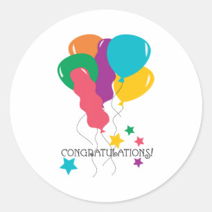 Gefeliciteerd! Ronde Sticker