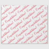 Gefeliciteerd Rood Script Bruiloft Baby Shower  Cadeaupapier (Vlak)