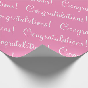 Gefeliciteerd Roze Script Trouw Baby Shower Verpak Cadeaupapier