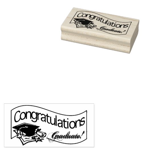 Gefeliciteerd Rubberstempel (Gestempeld)