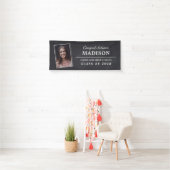 Gefeliciteerd Rustic Chalk Afstuderen Foto Spandoek (Insitu)