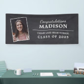 Gefeliciteerd Rustic Chalk Afstuderen Foto Spandoek (Beurs)