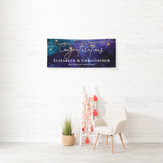 Gefeliciteerd Rustic Tea Lights Verloving Spandoek (Insitu)