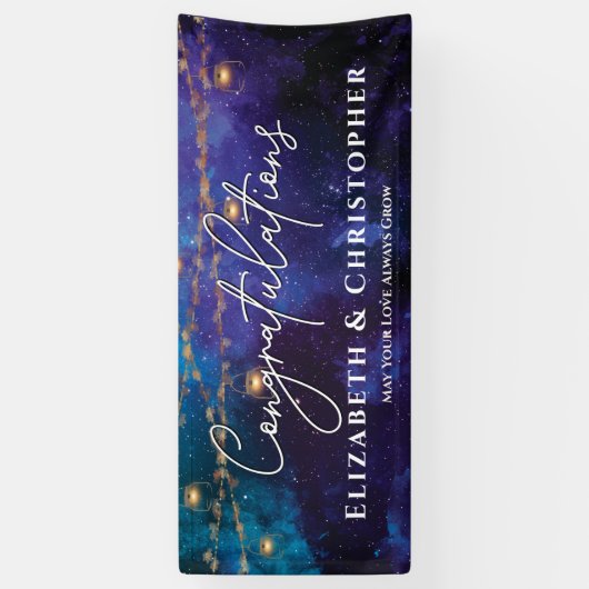 Gefeliciteerd Rustic Tea Lights Verloving Spandoek (Verticaal)