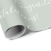 Gefeliciteerd Sage Green Elegant Cadeaupapier (Rol Hoek)