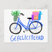 GEFELICITEERD Schattige Blauw Fiets Custom BDAY Briefkaart (Voorkant)