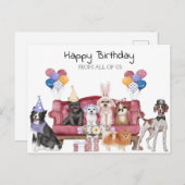 Gefeliciteerd Schattige Pups Briefkaart (Voorkant / Achterkant)