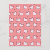 Gefeliciteerd! Schattige roze kattenpatroon Briefkaart (Voorkant)