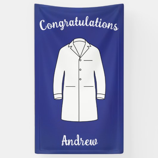 Gefeliciteerd School of Medicine White Coat Spandoek (Verticaal)