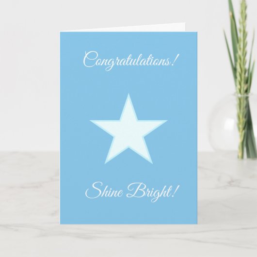 Gefeliciteerd Shine Bright Star met Light Blue Kaart (Voorkant)