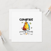 Gefeliciteerd Smarty Pants Funny Cat Cartoon Kaart (Voorkant / Achterkant in situ)