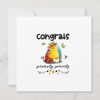 Gefeliciteerd Smarty Pants Funny Cat Cartoon