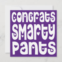 Gefeliciteerd Smarty Pants Text Hearts Exam Paars