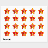 Gefeliciteerd, stickers Red Yellow Tulp Flowers (Vel)