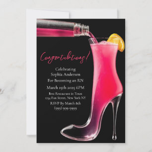 Gefeliciteerd-Stiletto en cocktails Kaart
