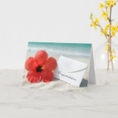Gefeliciteerd Strandbruiloft met Hibiscus Flower Kaart (Gele Bloem)