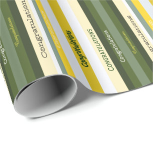 Gefeliciteerd Stripe Paper Gift Wrap Cadeaupapier