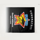 Gefeliciteerd Super Afstudeerder-bewerkbare tekst  Wandkleed (Voorkant (horizontaal))