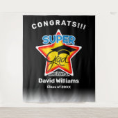 Gefeliciteerd Super Afstudeerder-bewerkbare tekst  Wandkleed (Voorkant)