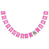 Gefeliciteerd Super Afstudeerder Roze-bewerkbare f Vlaggetjes (Alle)