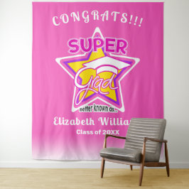 Gefeliciteerd Super Afstudeerder Roze bewerkbare t Wandkleed