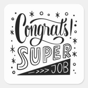 Gefeliciteerd Super Job Klassieke Ronde Sticker