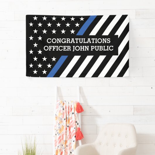Gefeliciteerd Thin Blue Line Flag Banner (Insitu)