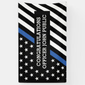 Gefeliciteerd Thin Blue Line Flag Banner (Verticaal)