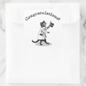 Gefeliciteerd Top Hat Cat Sticker (Tas)