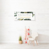 Gefeliciteerd Tropical Floral Wedding Spandoek (Insitu)