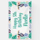 Gefeliciteerd! Tropische Toucan-vogel Spandoek (Verticaal)