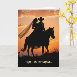 Gefeliciteerd Trouwen Huwelijk Country Western Kaart
