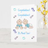 Gefeliciteerd tweeling Kaart (Gele Bloem)