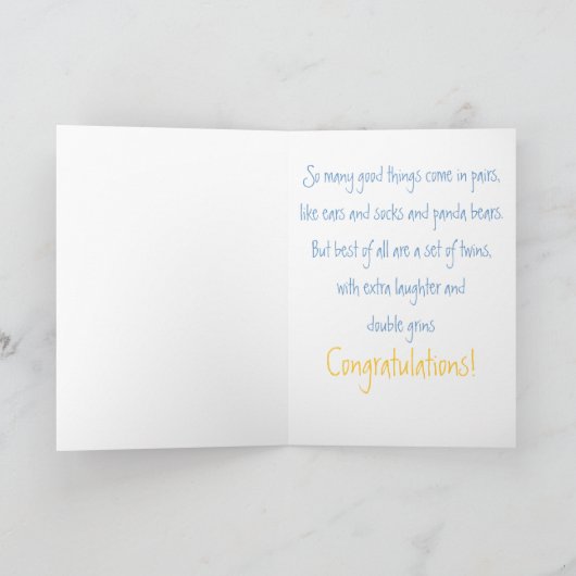 Gefeliciteerd tweeling kaart (Binnen)