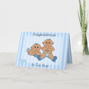 Gefeliciteerd - Twin Baby Boys Custom Kaart