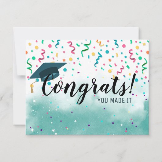 Gefeliciteerd U maakte het-Advies voor Afstuderen Kaart (Voorkant)