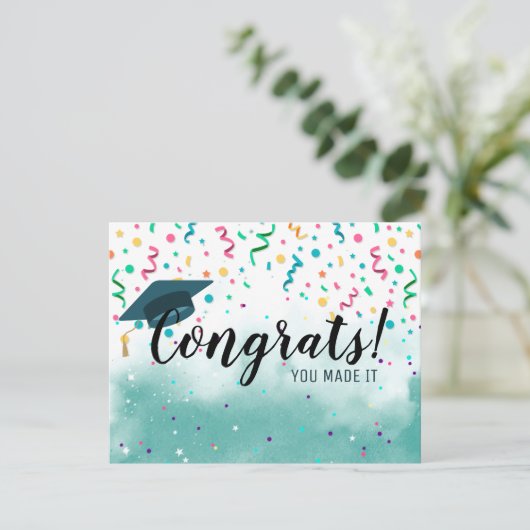 Gefeliciteerd U maakte het-Advies voor Afstuderen Kaart (Staand voorkant)