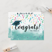 Gefeliciteerd U maakte het-Advies voor Afstuderen Kaart (Voorkant / Achterkant in situ)