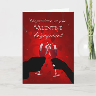 Gefeliciteerd Valentijnsdag Verloving Feestdagen Kaart