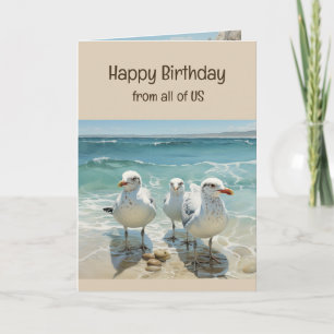 Gefeliciteerd van ons allemaal strandmeeuwen kaart